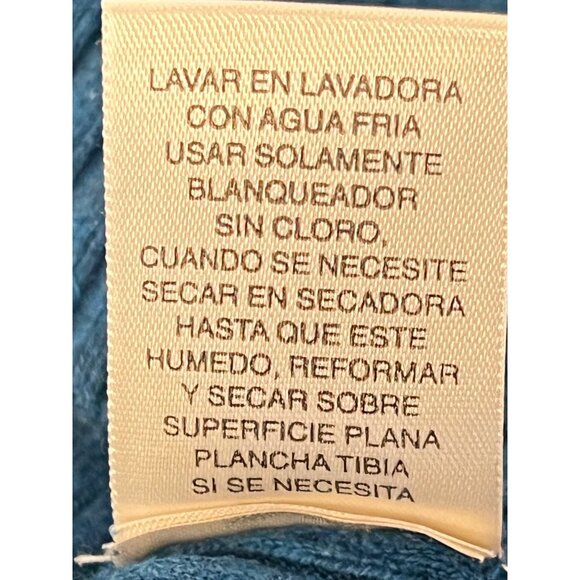 St. Johns Bay Women Classic Blue Ribbed Turtleneck Sweater X-Large Cotton Blend - Picture 15 of 16